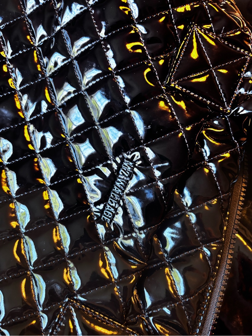 MZ Wallace Quilted Lacquer Tote in Black - Picture 12 of 12